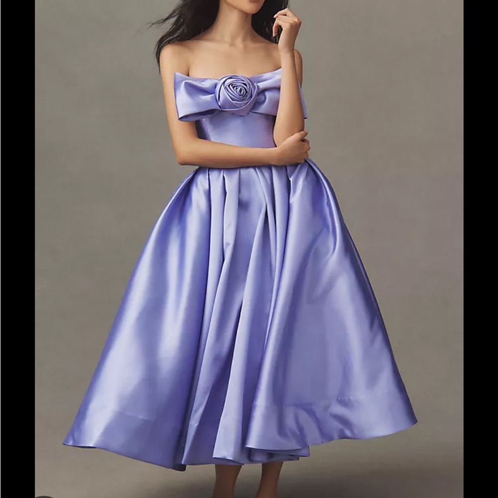 Hutch Siriana Strapless Bow-Tie Midi Dress